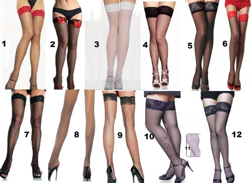 Sheer Fishnet Lace Bow Seamed Nylons 