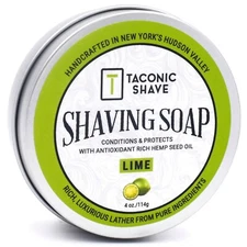 Lime Handcrafted Natural Shaving Soap Taconic Shave Made in USA -Large 4 oz Puck