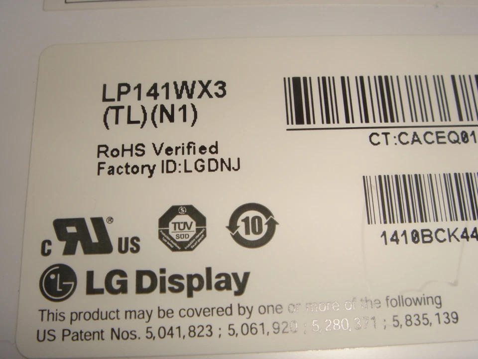Blende LG Philips 14,1 " 1280x800 LCD LP141WX3(TL)(N1) LP141WX3-TLN1 Neu Screen - Bild 2 von 2