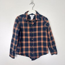 Tommy Bahama Boys Plaid Cotton Button Down Shirt Sz 5/6