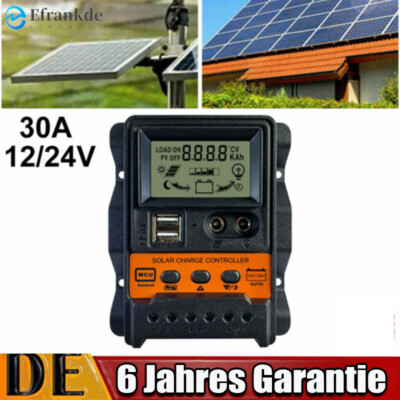 12V 24V Dual USB Solar Charge Controller Solarpanel Batterieregler LCD Display