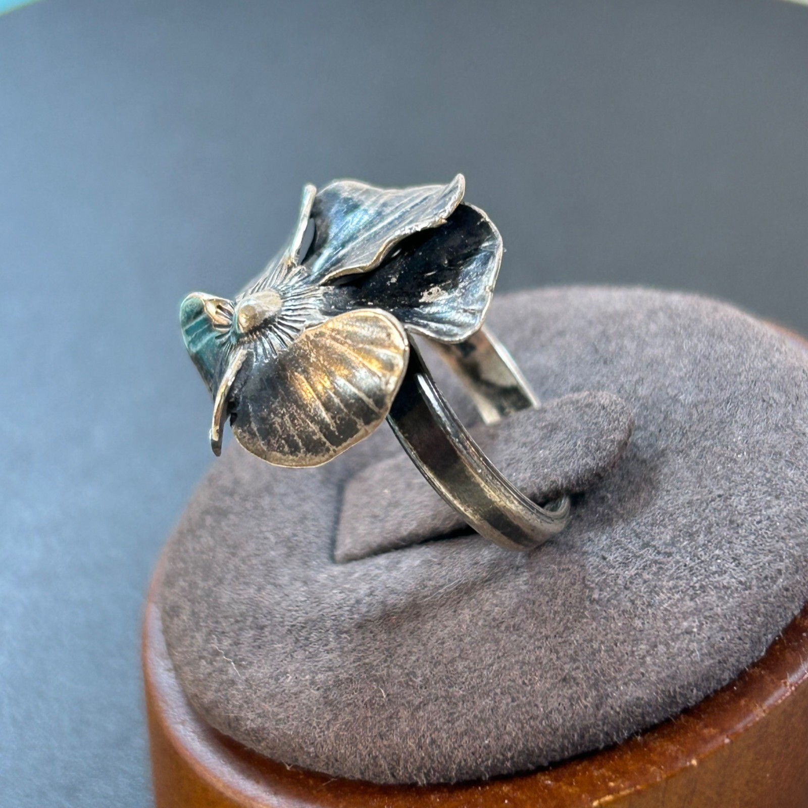 Solid Sterling Silver 925 Flower Design Adjustabl… - image 3