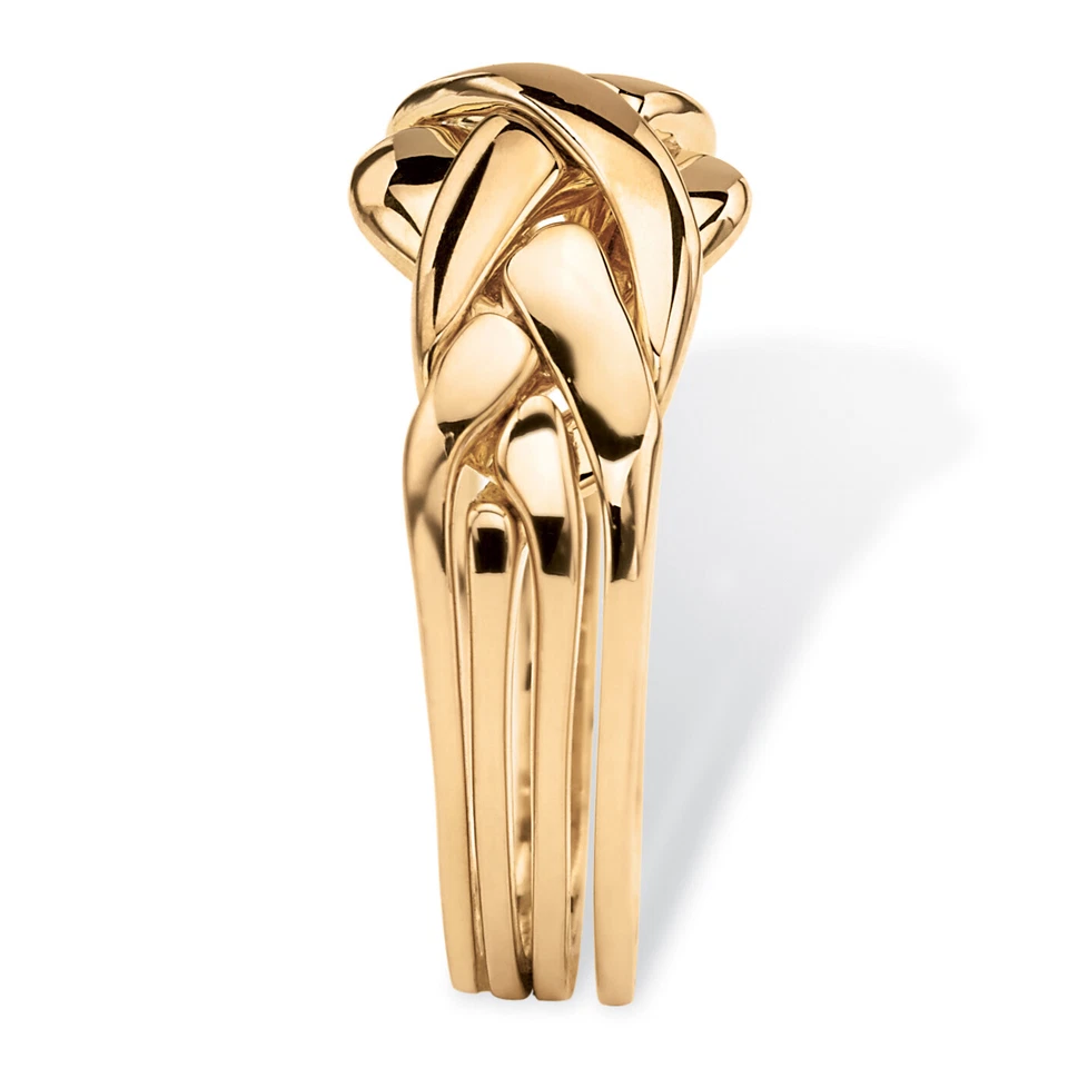 Yellow Gold-Plated Braided Puzzle Ring - Image 2 of 4
