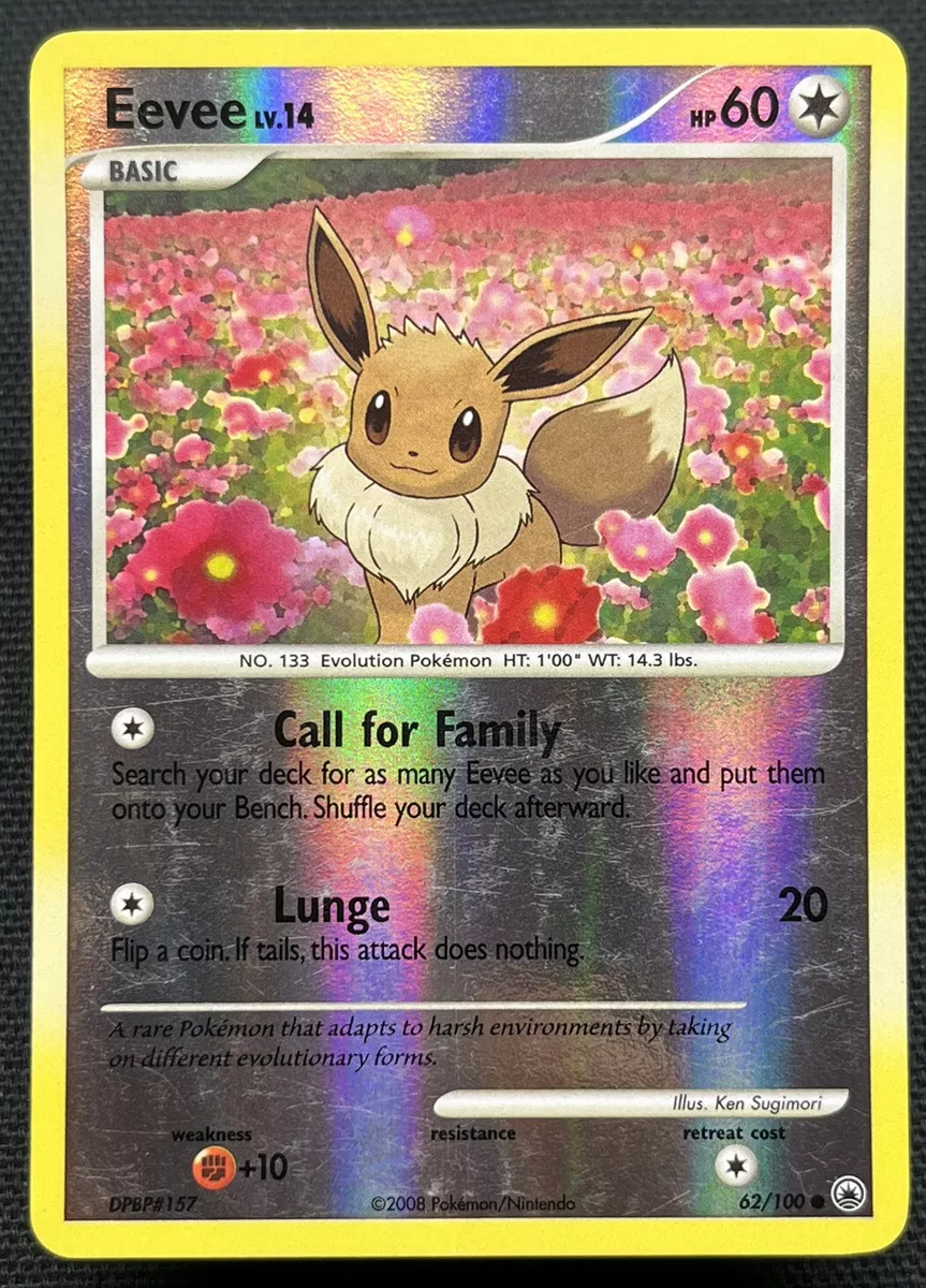 Pokemon Eevee Platinum Reverse Holo 62/100 TCG Card LP