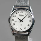SEIKO 1979  Vintage 7121-8000 Quartz Men's 34mm Watch Silver New Battery