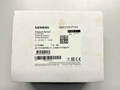Siemens QBE2104-P10U Drucksensor Druckfühler 4 20 mA / 1...9 bar   NEU & OVP