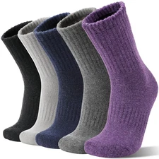 Merino Wool Socks for Women Hiking Warm Winter Thick Boot Thermal Cozy Crew W...