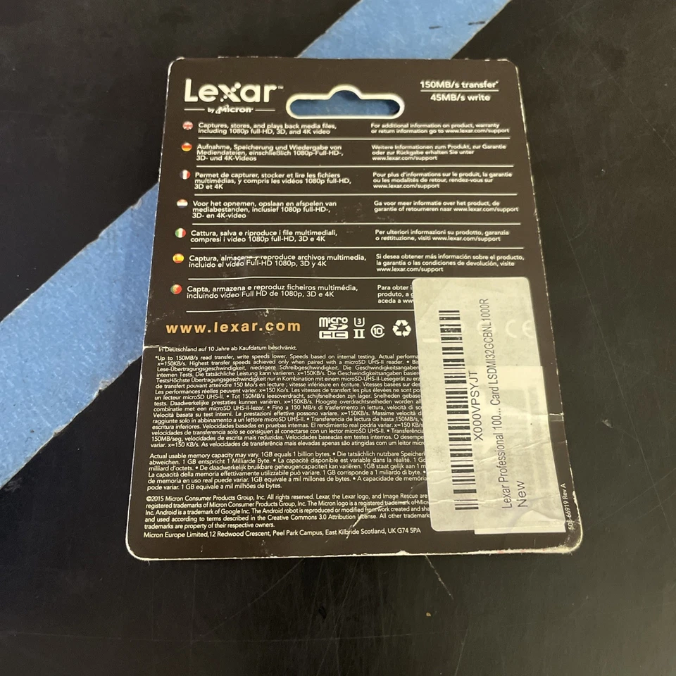 Lexar 32GB 32G 1000x Micro SD SDHC 150MB/s Class10 UHS-II 3 USB3.0 Reader GoPro - Image 2 of 3