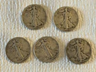 New Listing(Lot of 5) Walking Liberty 90% Silver Half Dollar Coins 1944 Circulated ￼