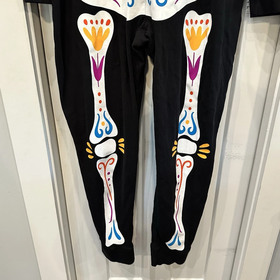 Old Navy Halloween One-Piece Skeleton Jumpsuit Pajamas Size XL Day of the Dead - Image 2 of 4