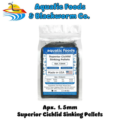 1.5mm Superior Cichlid Sinking Pellets, Quality Pellets for all Cichlids