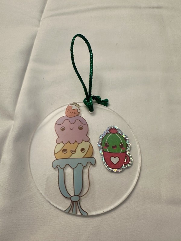 Ice Cream Cactus Ornament New