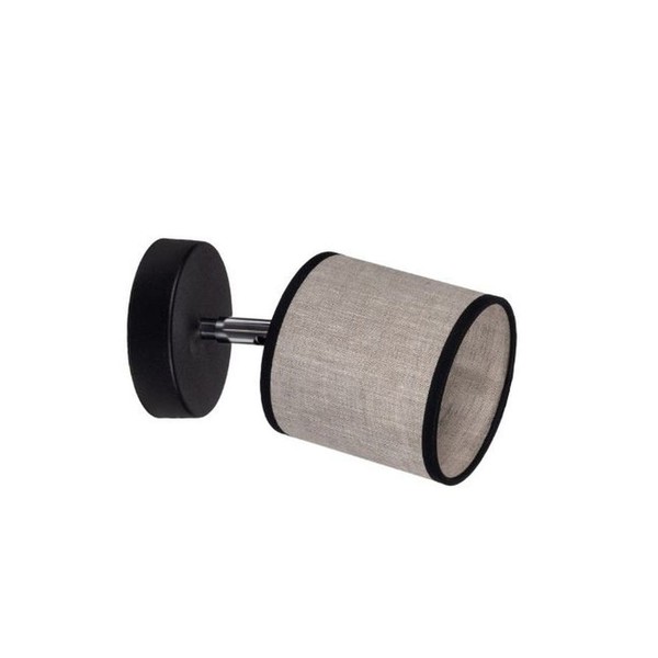 Wandstrahler Schwenkbar Stoff Schirm Schwarz Beige GemüTlich E14 Wand Spot Flur-image