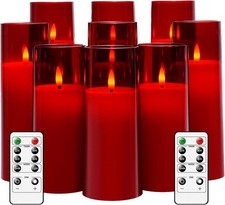 Flickering Flameless Candles Battery Operated with Remote Timer Plexiglass Led