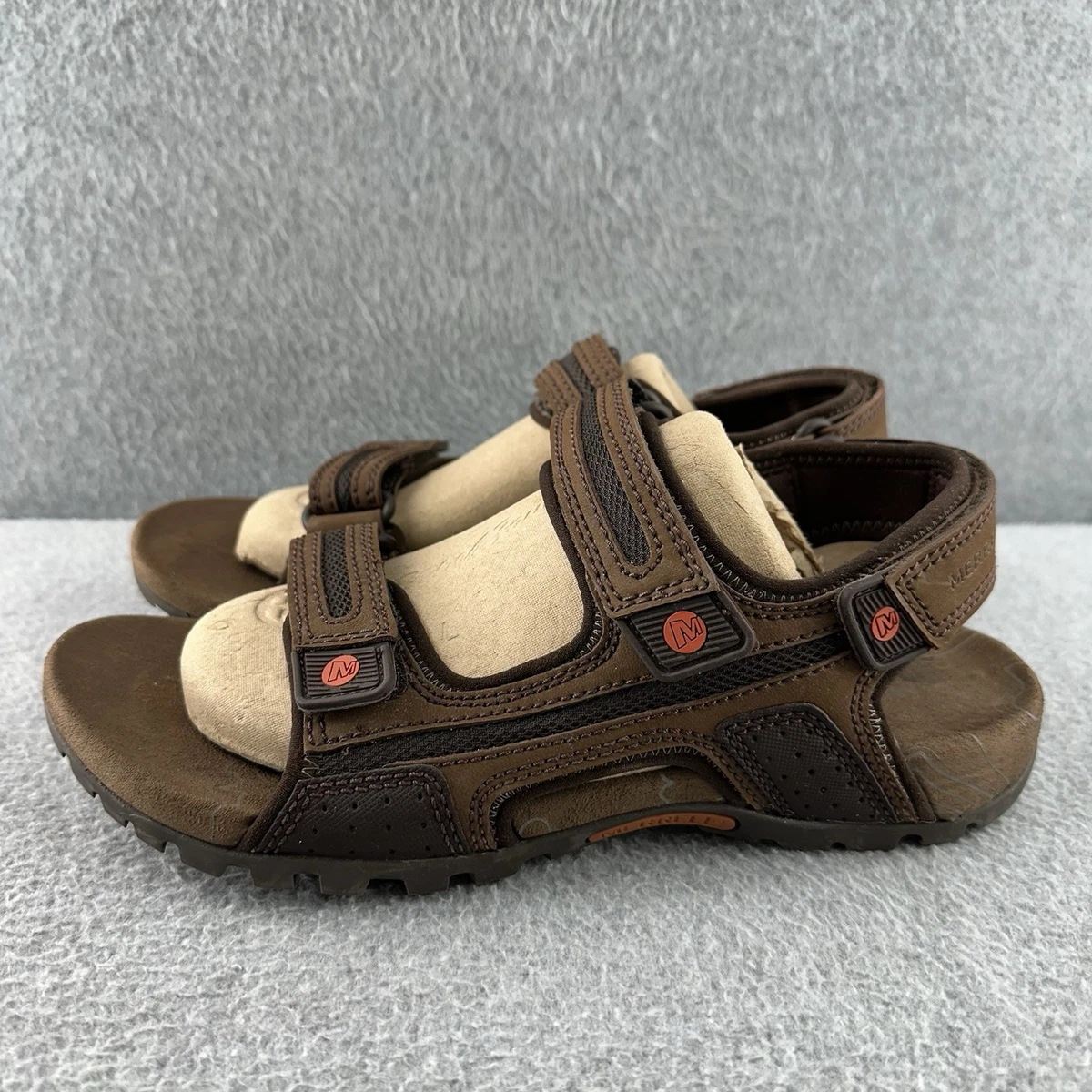 Merrell mens 13 Moab Drift dark earth Sandals brown strap beach‎ leather Merrell Slide Solid Sandals for Men for sale | eBay main image 3