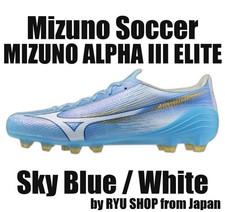 Mizuno Soccer Cleats MIZUNO ALPHA III ELITE P1GA266225 Sky Blue / White