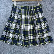 Vintage Red Camel Skirt Womens Small 90s Plaid Schoolgirl Dark Academia Pleated