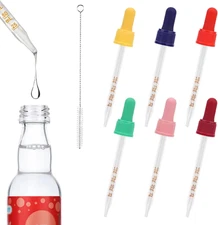 6Pcs Glass Dropper Pipettes for Sodastream Bubly Bubbly Drops | 1ML Graduated Dr