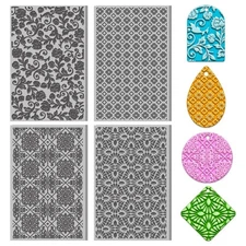 4PCS Polymer Clay Texture Sheets Set for Using with Clay Cutters, Vintage Cla...