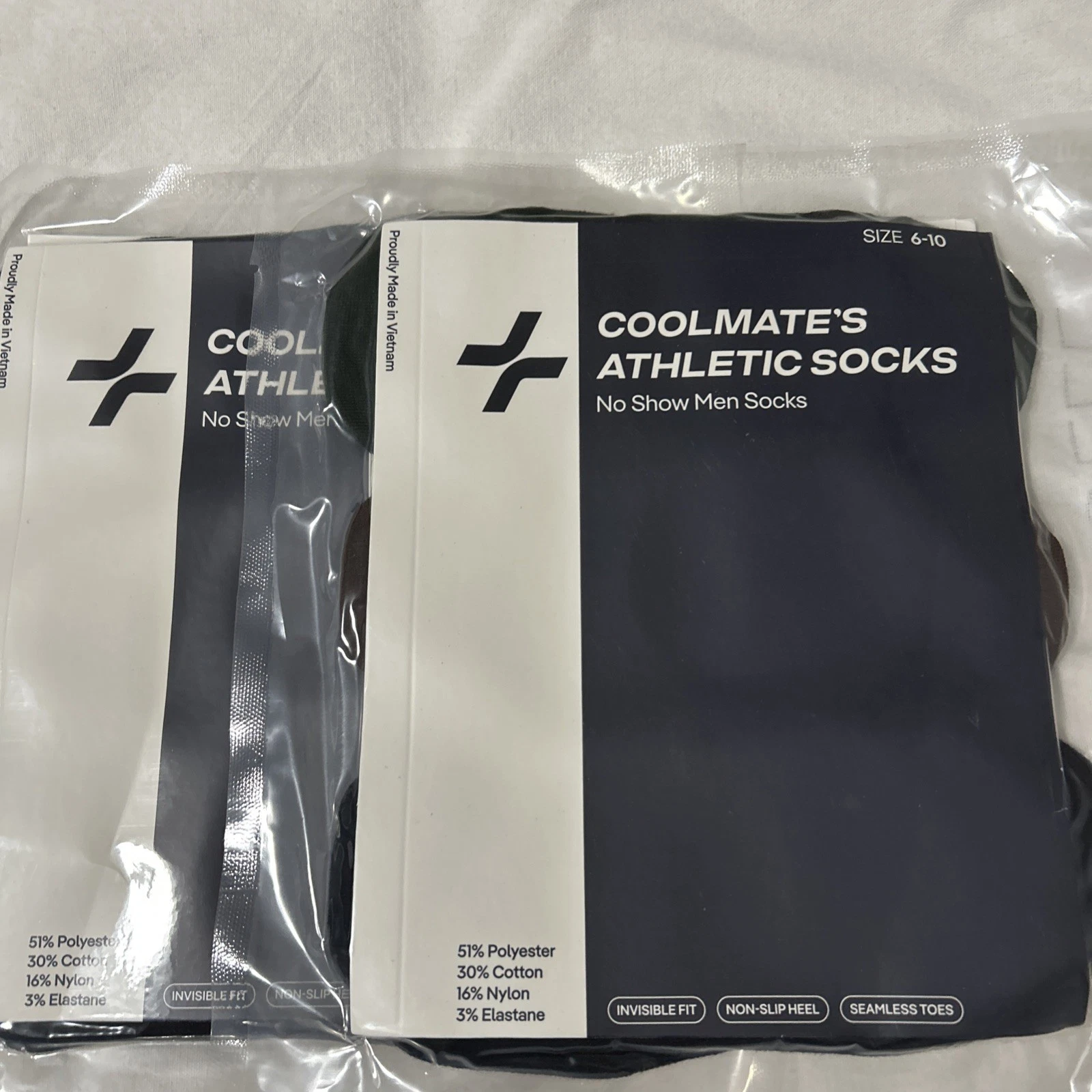 Cool mate Athletic Socks No Show Men Size 6-10 2 packs of 6 pair each