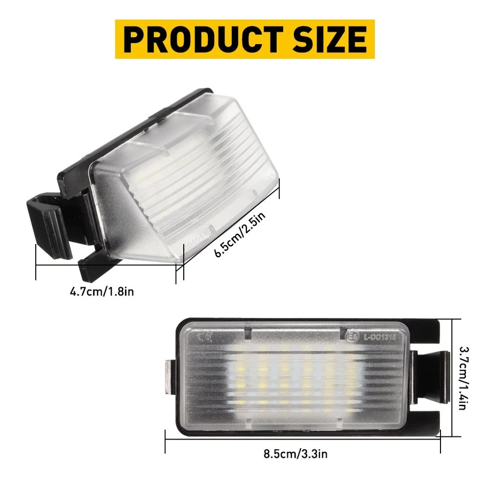 Kit de reemplazo de 2 luces LED de matrícula para Nissan 6000K Cube 2009-2014 blancas Foto 2 de 4