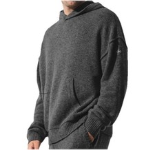 Alo Yoga Hoodie Sweatshirt Men  s Pullover Athleisure Dark gray Sz M