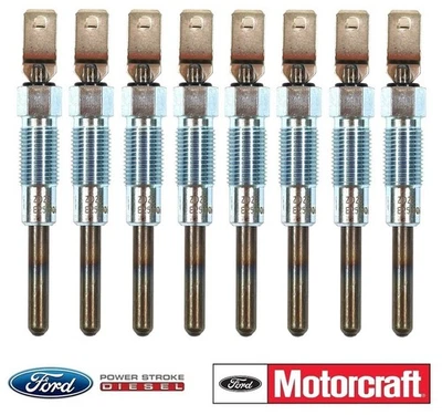 1983-1987 Ford F250 6.9L IDI Glow Plugs Set of 8 Motorcraft ZD-28 MC3Z-12A342-D - Image 1 of 4