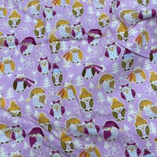 Joann Fabric Purple With Owls 40x56 Winter Owls Holiday Theme