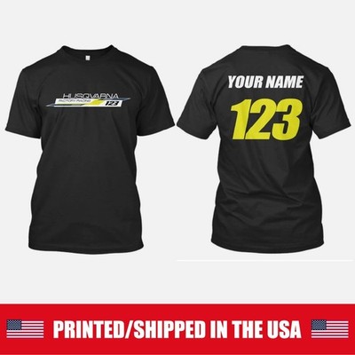 CUSTOMIZED HUSQVARNA FACTORY RACING MOTOCROSS TSHIRT YOUR NAME AND NUMBER FC TC