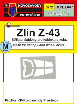 Kovozavody 1/72 Zlin Z-43 Canopy and Wheel Disk Mask