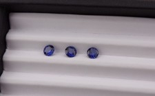 3 mm Lab Grown Sapphire Round Cut Hydrothermal Royal / Deep Blue Loose Gemstone