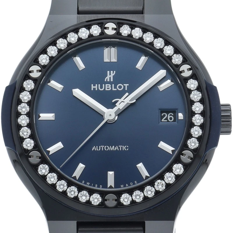 Hublot — Hublot Classic Fusion Ceramic Blue Diamonds 568.CM.7170.CM.1204 38mm #LPW505