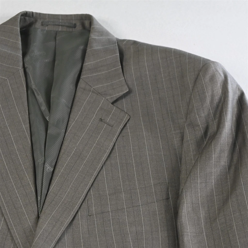 Giorgio Fiorelli 50R 44 x 34 коричневый в полоску супер 150s Мужская куртка брюки костюм - Изображение 3 из 4