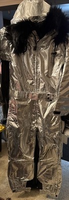 TIPSY ELVES SILVER BULLET ONE PIECE SKI SNOW SUIT Hooded Women's Size Small NEW