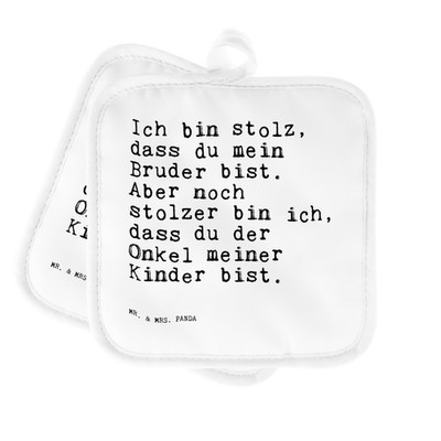 Topflappen Ich bin stolz, dass... - Geschenk Geburt Bruder Set Neffe Kochlap..