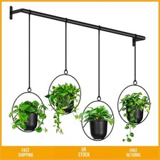 Modern Hanging Planter Pots for Indoor Herb Garden Wall Ceiling Black 4 Pack