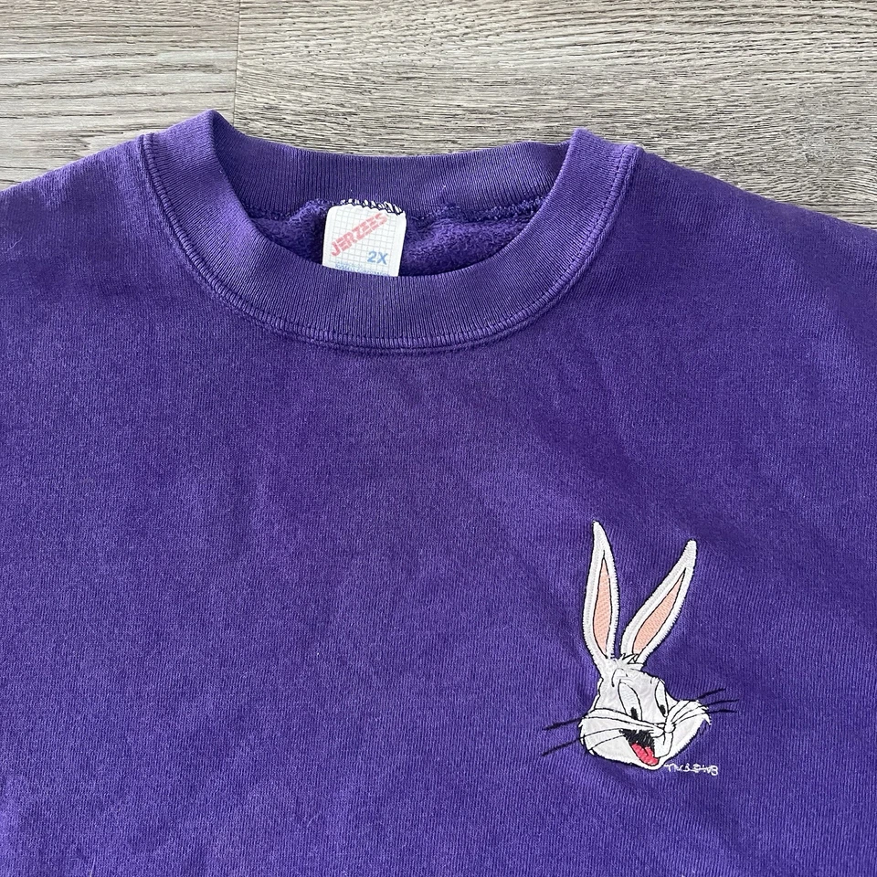 Vintage 90s Looney Tunes Bugs Bunny Sweatshirt Mens Extra Large Cartoon Movie - Image 2 of 4