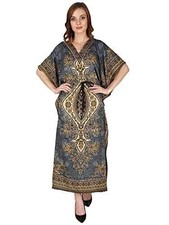 Women's Kaftan Dresses Tunic Kimono Maxi Caftan Plus Size Long Dress Grey