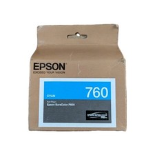 2019 GENUINE EPSON 760 CYAN T7602 ULTRACHROME HD INK SURECOLOR P600 SEALED NEW