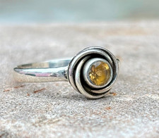 Citrine Ring 925 Sterling Silver Handmade Boho Oxidize Statement Jewelry