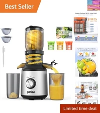 Luxury Cold Press Juicer with Large Feed Chute & 99% Juice Yield - BPA-Free
