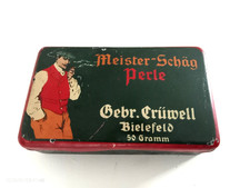 Antike Blechdose Gebr. Cr&uuml;well um 1925 - Meister Sch&auml;g Bielefeld Tabak
