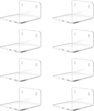 Acrylic Small Shelf Mini Floating Wall Shelf Wall Mounted Storage Shelf For Pic