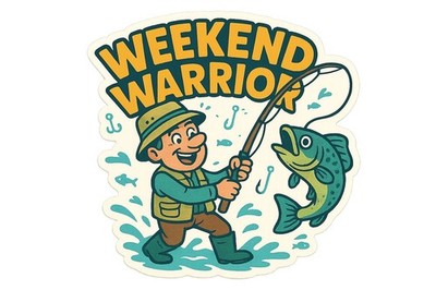 Weekend Warrior - Fishing Sticker - 10in - Buy 2 = 1 FREE