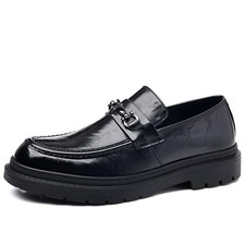 Men Fashion Business Walking Flat Shoes Height Increasing PU Leather Dress Shoes