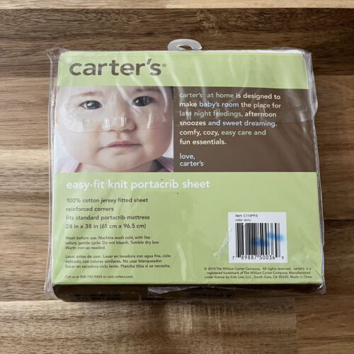 Carter’s Easy-Fit Knit Portacrib Sheet 100% Cotton Jersey 24x38 - Picture 2 of 4