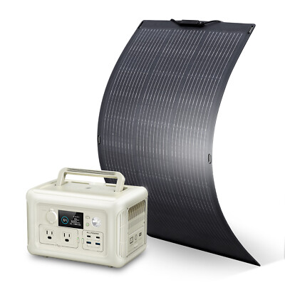 ALLPOWERS 600W Portable Solar Generator RV With 100W Solar Panel Charger Camping