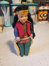 Vintage American Indian 9 Inch Doll Unknown Origin