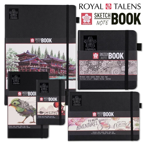 Sakura Sketch Note Book 80 pages 140gsm Crème White Paper Various Size