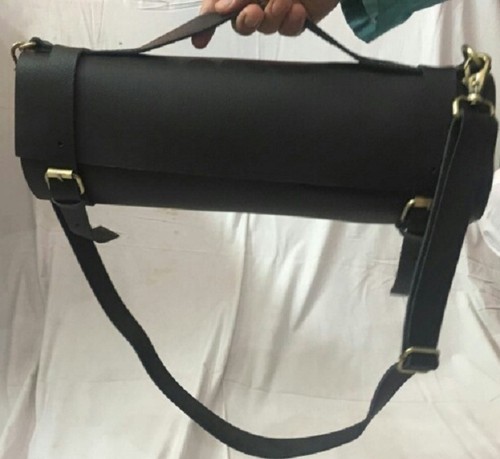 Hermosa bolsa con rollo de cuchillo de chef 100 % cuero genuino de alta calidad con 8 bolsillos - Imagen 8 de 9